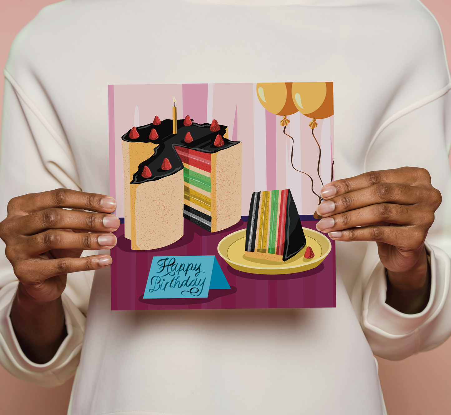 African Cake Happy Birthday Card