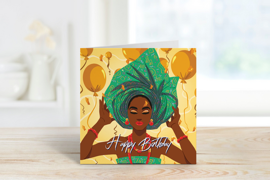 Black Woman Happy Birthday Card