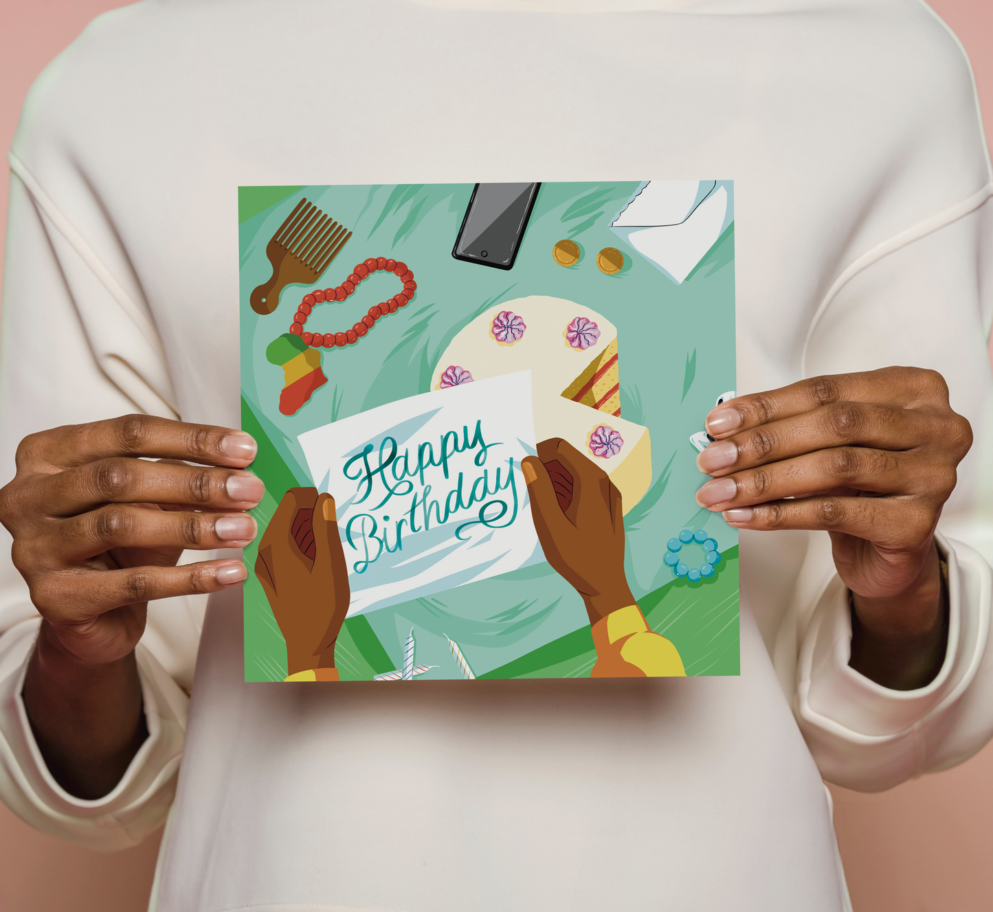 African Happy Birthday Card