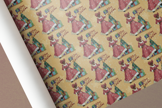 Afrocentric Mrs Claus / Female Santa Christmas Wrapping Paper