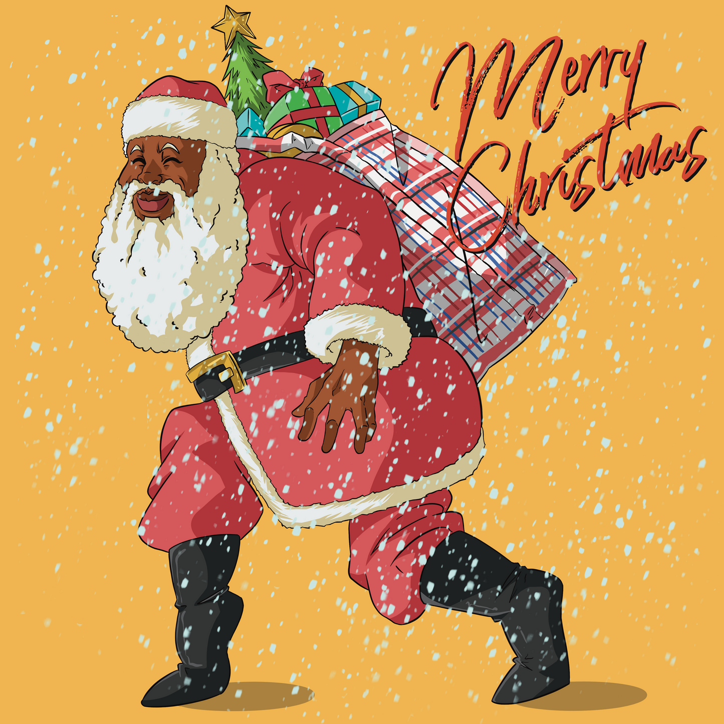 Afrocentric Father Christmas Merry Christmas Card