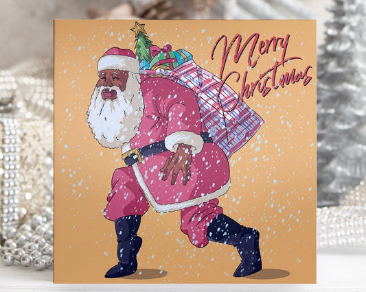 Afrocentric Father Christmas Merry Christmas Card