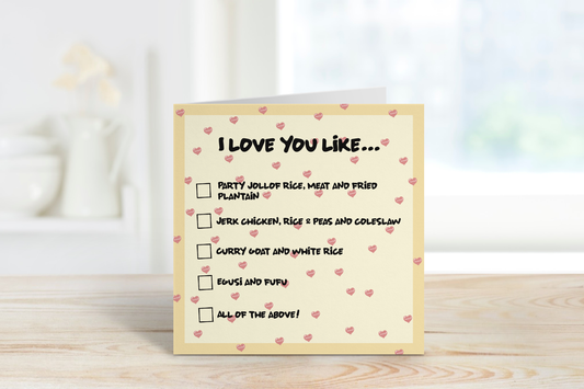 'I Love You Like'..Valentine's Day Card