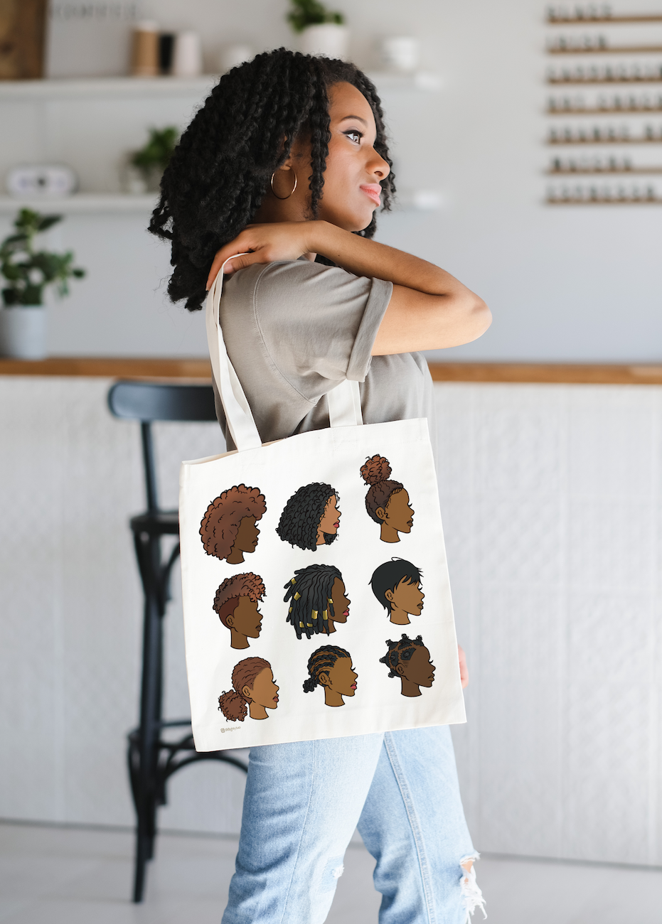 Black Man & Women's Hairstyles Tote Bag