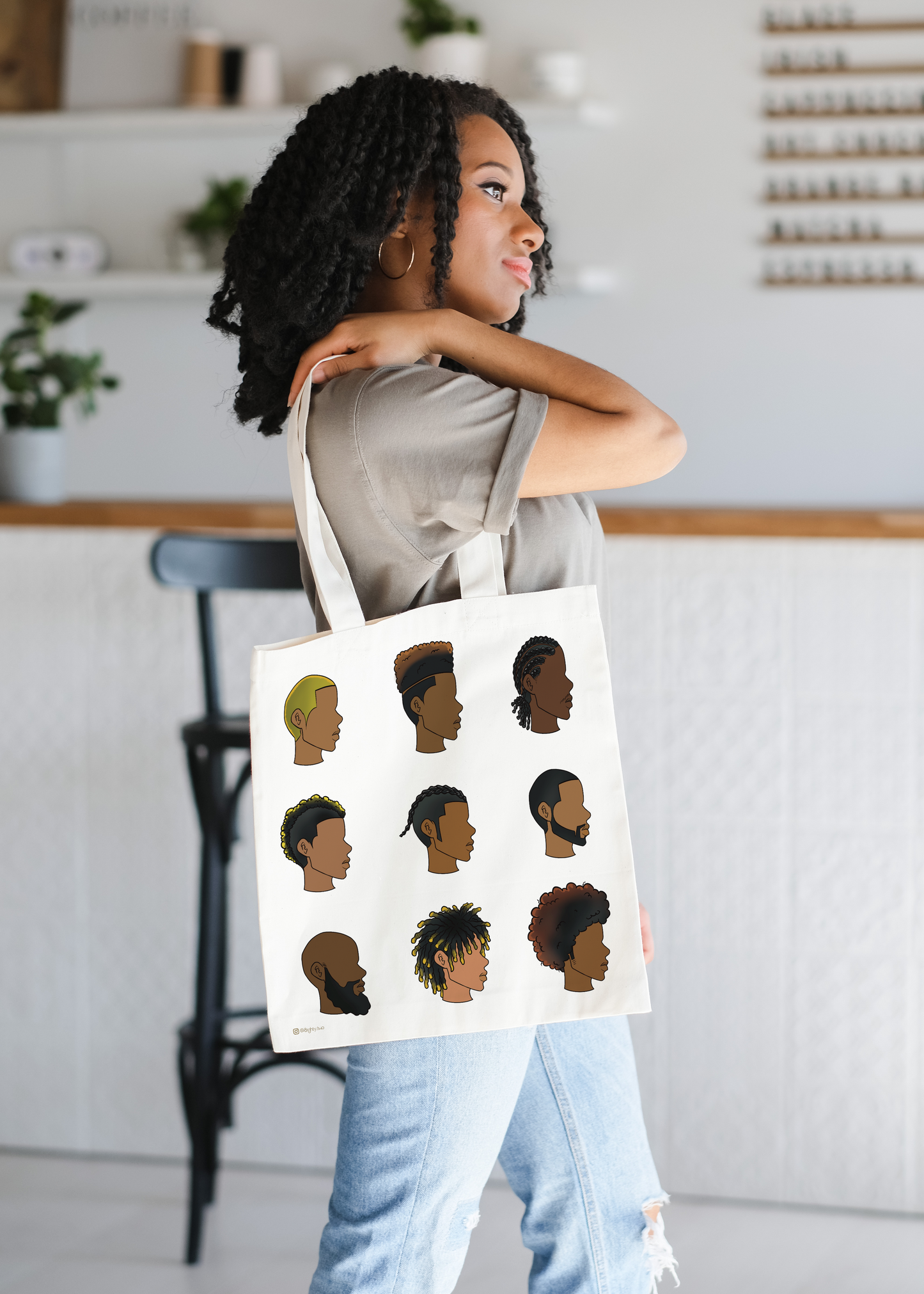 Black Man & Women's Hairstyles Tote Bag